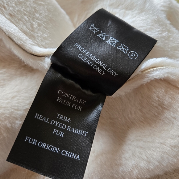 Love Token Faux Fur Coat w/ real Rabbit Fur Trim - Picture 8 of 9